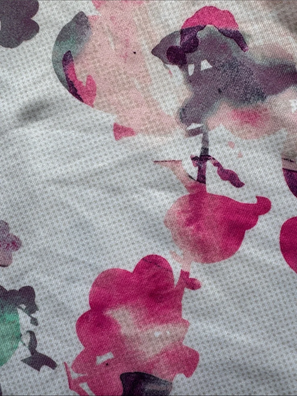 lululemon athletica Flowy White Tank Top with Pink & Purple Floral Watercolor M